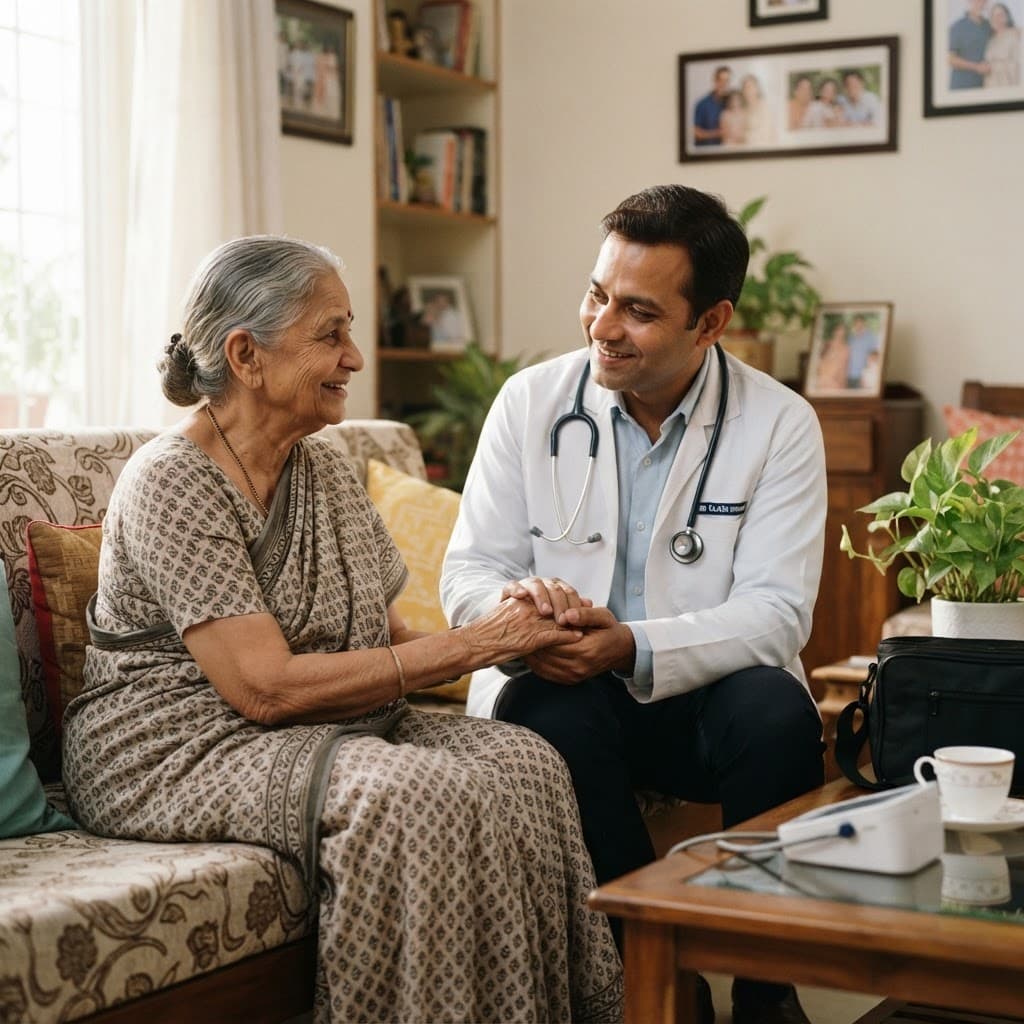 CuroAid healthcare professional providing care at home