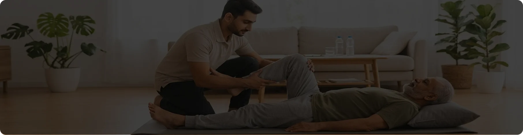 Physiotherapist providing treatment at home
