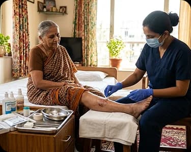 Wound care for bedridden patient